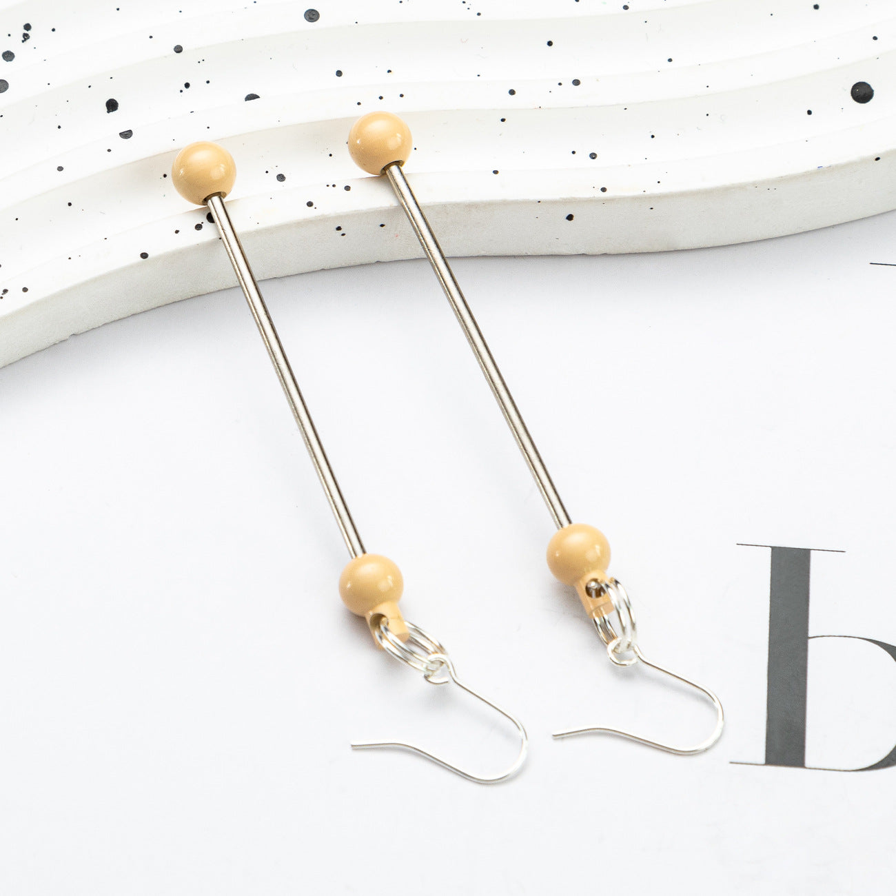 Beadable Earrings Metal DIY 7.8cm Length Craft Supplies 3