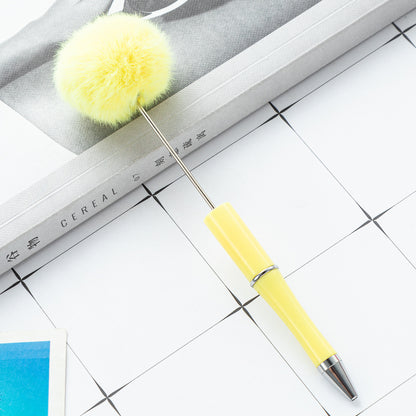 Plush Pom-pom Beadable Ballpoint Pens 15.5 x 0.8cm DIY Craft Supplies 12