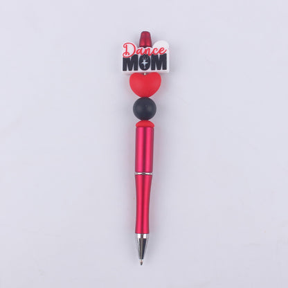 Mom Series Pattern Silicone Beaded Pens Handmade Office School Supplies 11