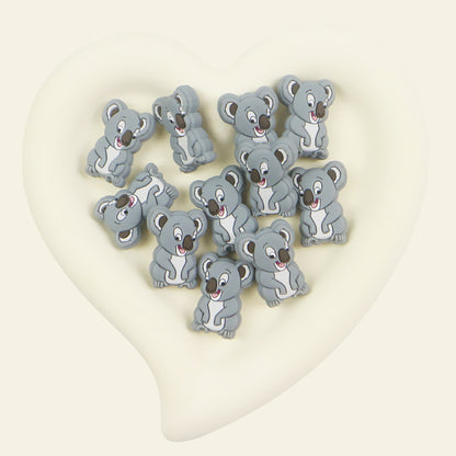 Silicone Focal Beads Multicolor Koala Sitting Pose 9