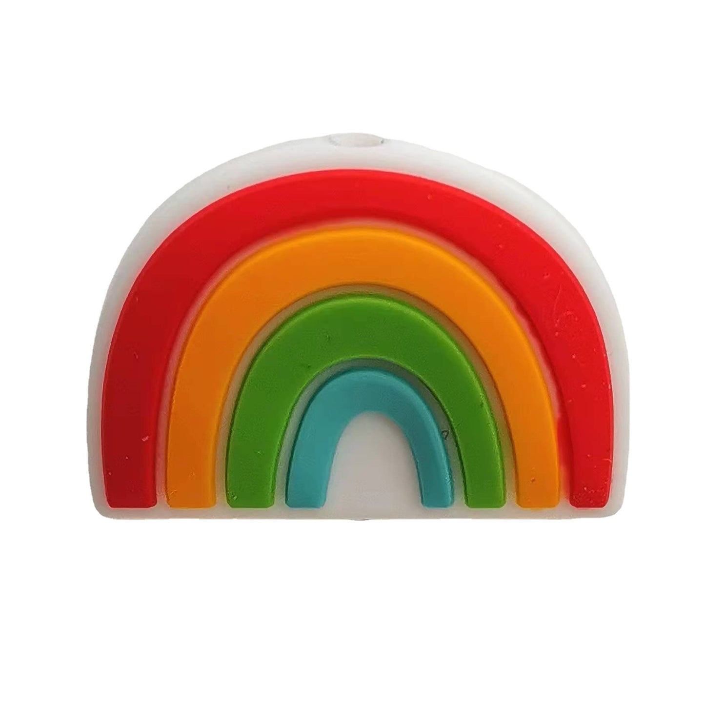 20pcs Silicone Focal Beads Rainbow Layered Arches Design 4