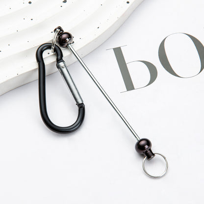 Beadable Carabiner Keychain Metal DIY Craft Supplies 5.4g 6