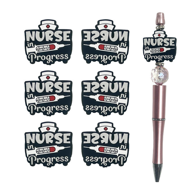 Silicone Focal Beads Nurse Series With Nurse Hat and Syringe Details 2