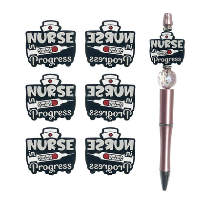 Silicone Focal Beads Nurse Series With Nurse Hat and Syringe Details 2