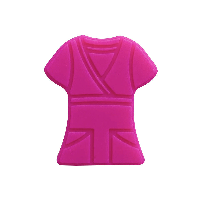 10pcs Silicone Focal Beads Cloth Shirt Shape with Belt Detail 15