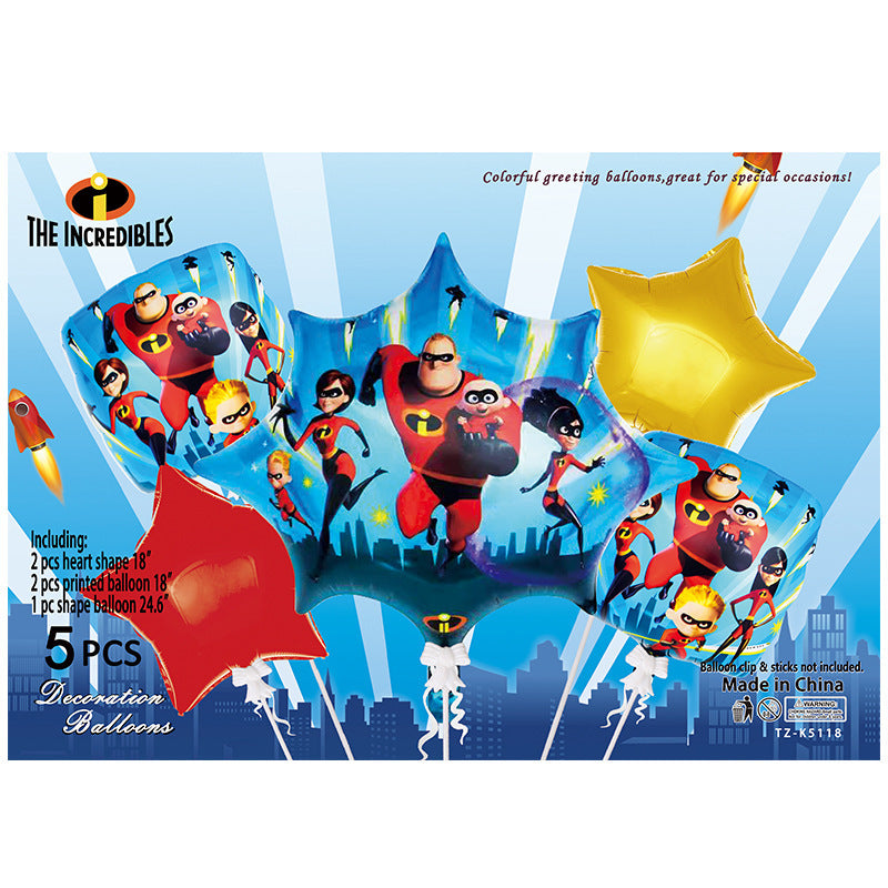 Cartoon Character Foil Balloon Set Kids Party Decoration 2 Sets 42