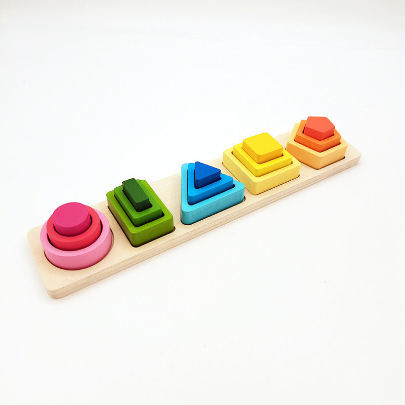Wooden Geometric Matching Montessori Toys for Toddlers 3