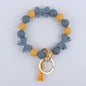 Bow Silicone Bead Wristlet Keychain 14cm Tassel Charm 10