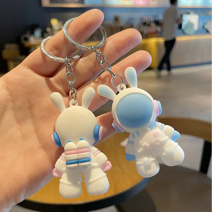 Cartoon Space Rabbit PVC Keychain Zinc Alloy Charm 3