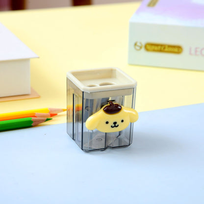 Cartoon Double Hole Manual Pencil Sharpener Plastic 4.8x4x4cm 12