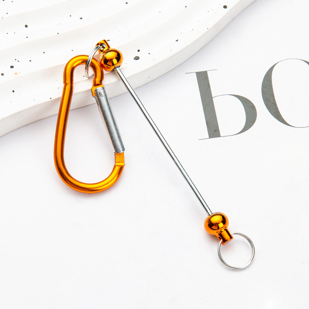 Beadable Carabiner Keychain Metal DIY Craft Supplies 5.4g 12