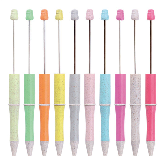Environmentally Friendly ABS Wheat Straw Beadable Ballpoint Pens DIY Craft Supplies