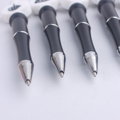 Heart Animal Silicone Beaded Pens Handmade Office School Supplies 4