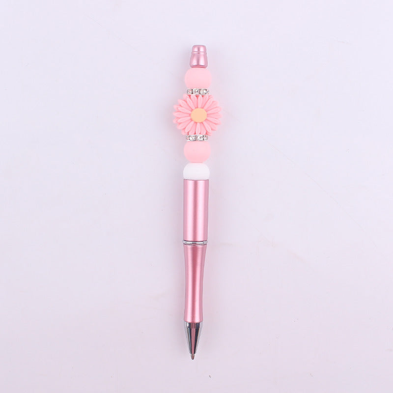 Daisy Flower Silicone Beaded Pens Ballpoint Novelty Handmade Gift 9