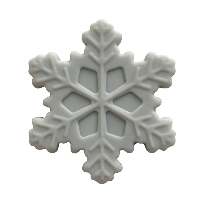 20pcs Silicone Focal Beads Snowflake Front Facing Detailed Design 8