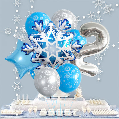 Ice Snow Theme Snowflake Foil Balloon Set Party Decoration