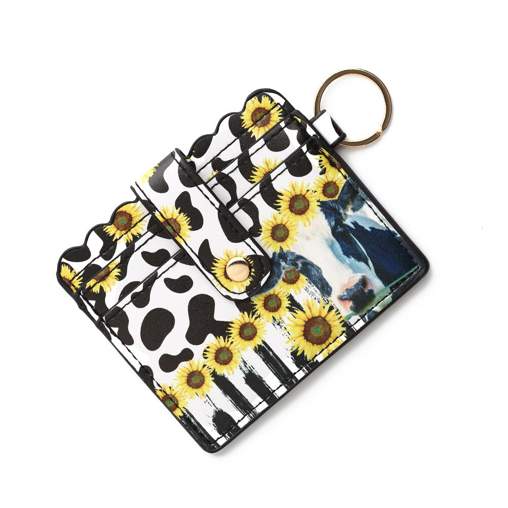 PU Leather Keychain Coin Purse Card Holder Compact Design 36
