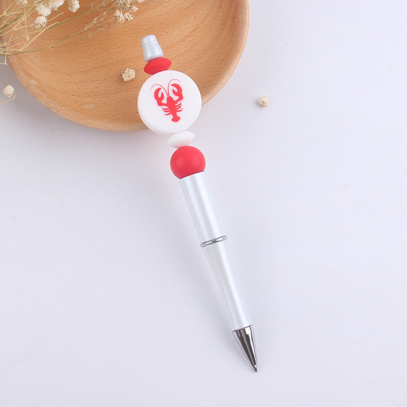 Heart Animal Silicone Beaded Pens Handmade Office School Supplies 10