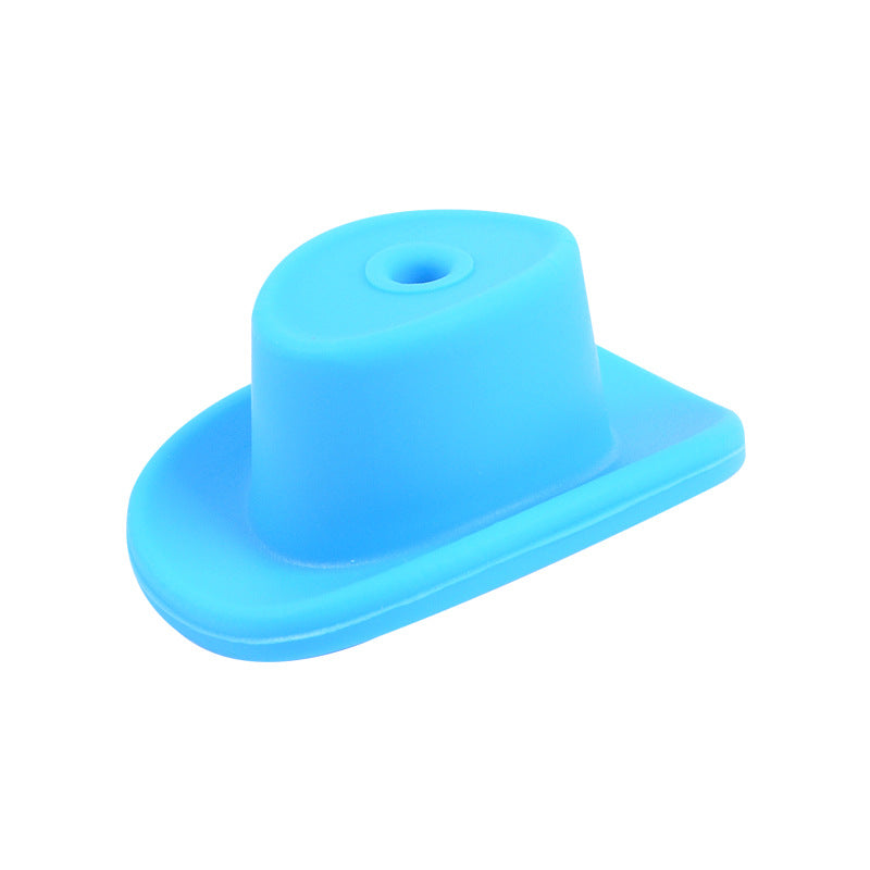 20pcs Silicone Focal Beads Cowboy Hat Shape Flat Design 6