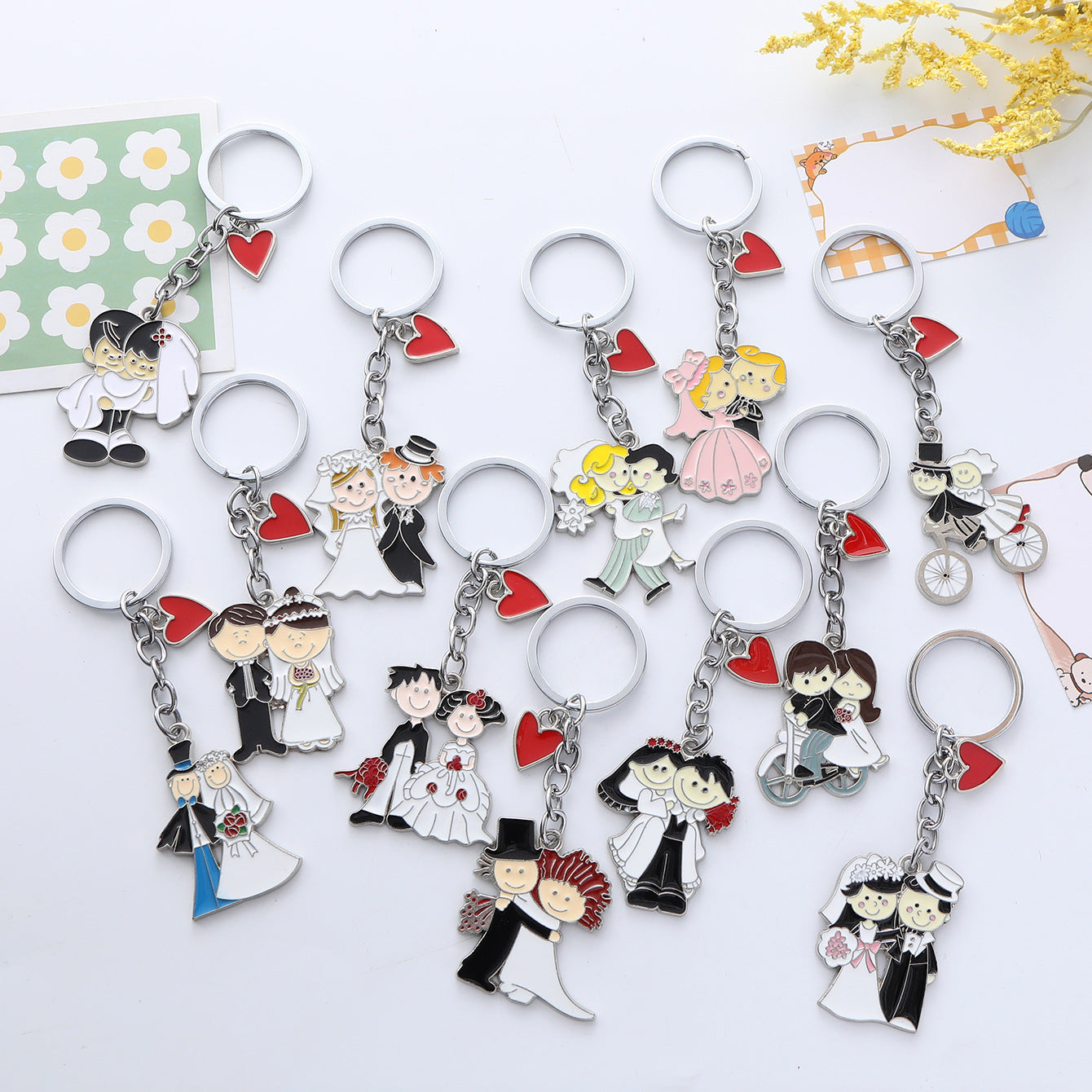 Love Couple Alloy Keychain Metal Romantic Charm 2