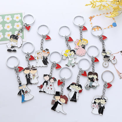 Love Couple Alloy Keychain Metal Romantic Charm 2
