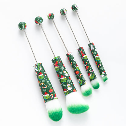5Pcs Halloween Christmas Beadable Makeup Brush Set DIY Craft Supplies 14