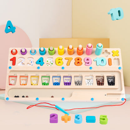 Wooden Montessori Toys Magnetic Numbers Counting Board for Kids 4