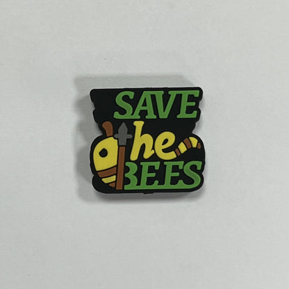 20pcs Silicone Focal Beads Glow In The Dark Animal Bee With Printed Text 12