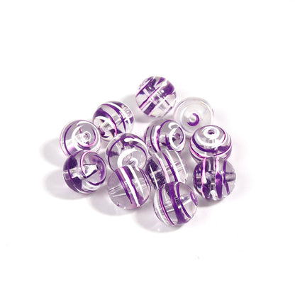 10pcs 16mm Striped Round Acrylic Beads for Jewelry Making 13