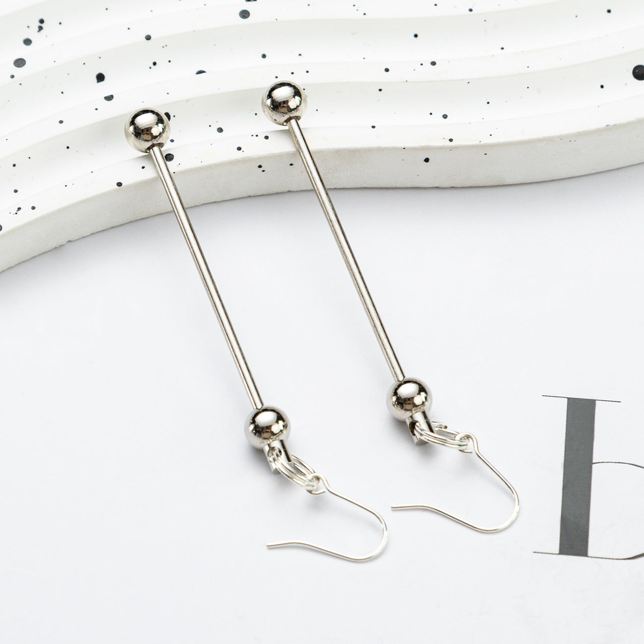 Beadable Earrings Metal DIY 7.8cm Length Craft Supplies 8