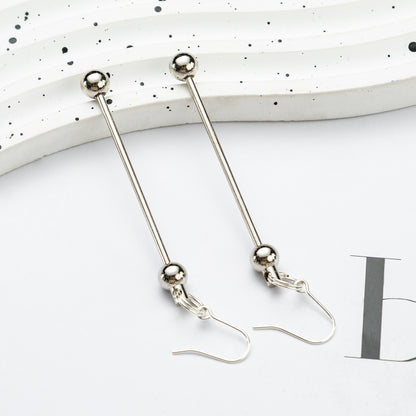 Beadable Earrings Metal DIY 7.8cm Length Craft Supplies 8