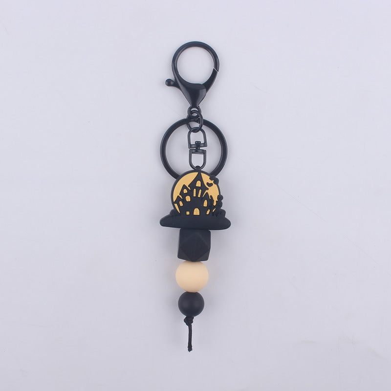 Halloween Themed Silicone Bead Keychain Assortment Charm Set 8