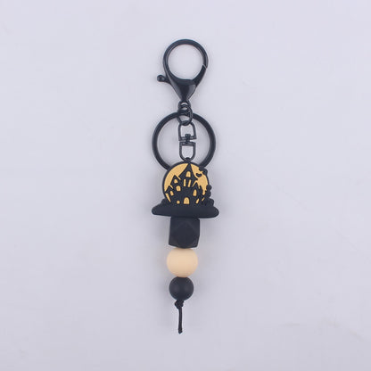 Halloween Themed Silicone Bead Keychain Assortment Charm Set 8
