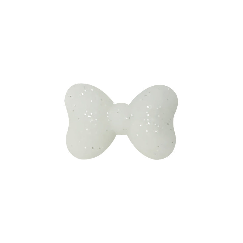 20Pcs Silicone Focal Beads Bow Cross Solid Luminous Design 12