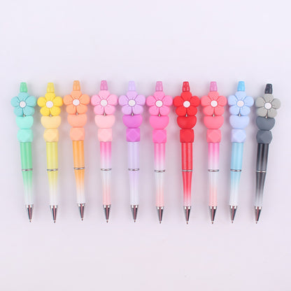 Daisy Flower Silicone Beaded Pens Ballpoint Novelty Handmade Gift 3