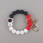 Astronaut Silicone Bead Wristlet Keychain with Key Ring 8