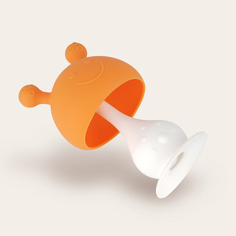 Silicone Mushroom Teething Toy Baby Rattle Teether 4