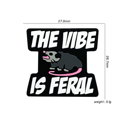 20Pcs Silicone Focal Beads Rat with The Vibe Is Feral Text 3