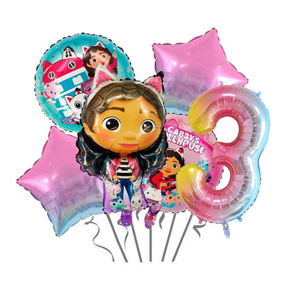 Gabby Dollhouse Foil Balloon Set Birthday Party Decoration 11