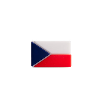 20pcs Silicone Focal Beads Flag Rectangular Shape 12