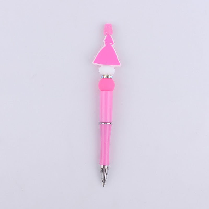 Pink Heart Silicone Beaded Pens Handmade Novelty Office School Gift 20