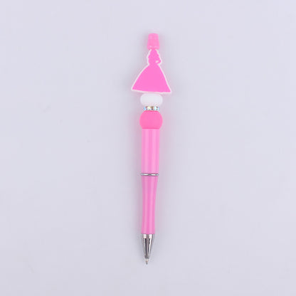 Pink Heart Silicone Beaded Pens Handmade Novelty Office School Gift 20