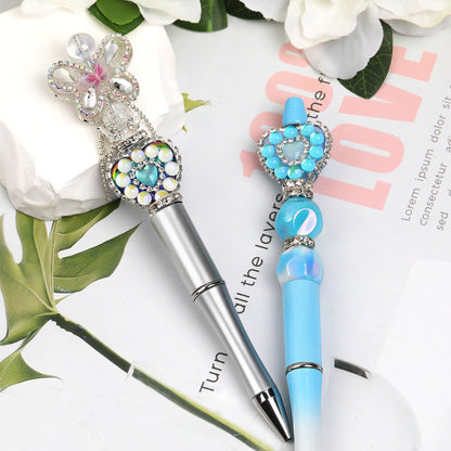 5pcs 21x25mm Chain Heart Rhinestone Beads Jewelry Making 2