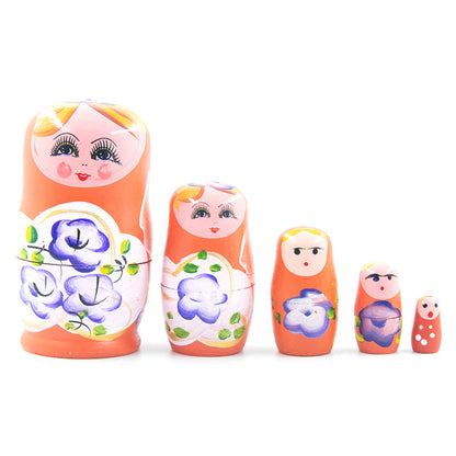 Wooden Russian Nesting Dolls Montessori Toy Set of 5 11