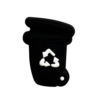 20pcs Silicone Focal Beads Garbage Bin with Lid Raised Recycling Symbol 5