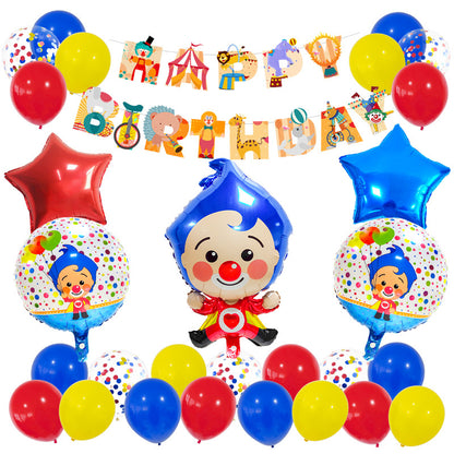 Circus Cartoon Clown Foil Balloon Set Party Decoration