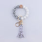 Football Tassel Silicone Bead Wristlet Keychain 6