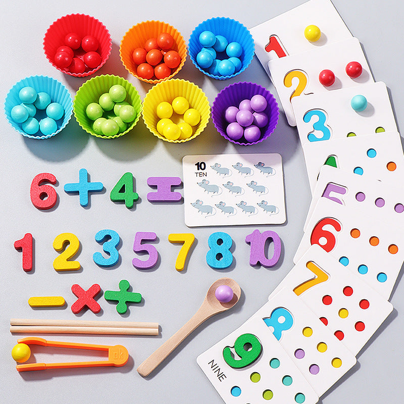 Wooden Number Pairing Montessori Toys Educational Sorting Toy