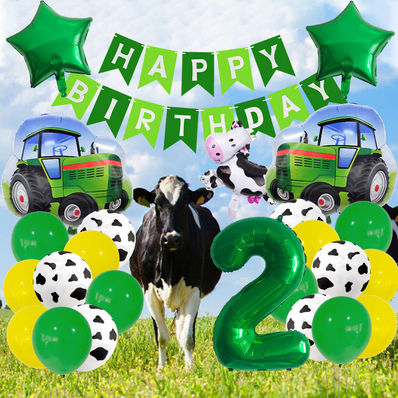 Cow Farm Foil Balloon Set Birthday Party Decoration
