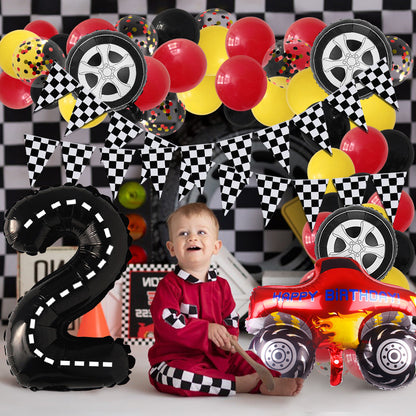 Racing Theme Classic Car Foil Balloon Set Birthday Party Decoration